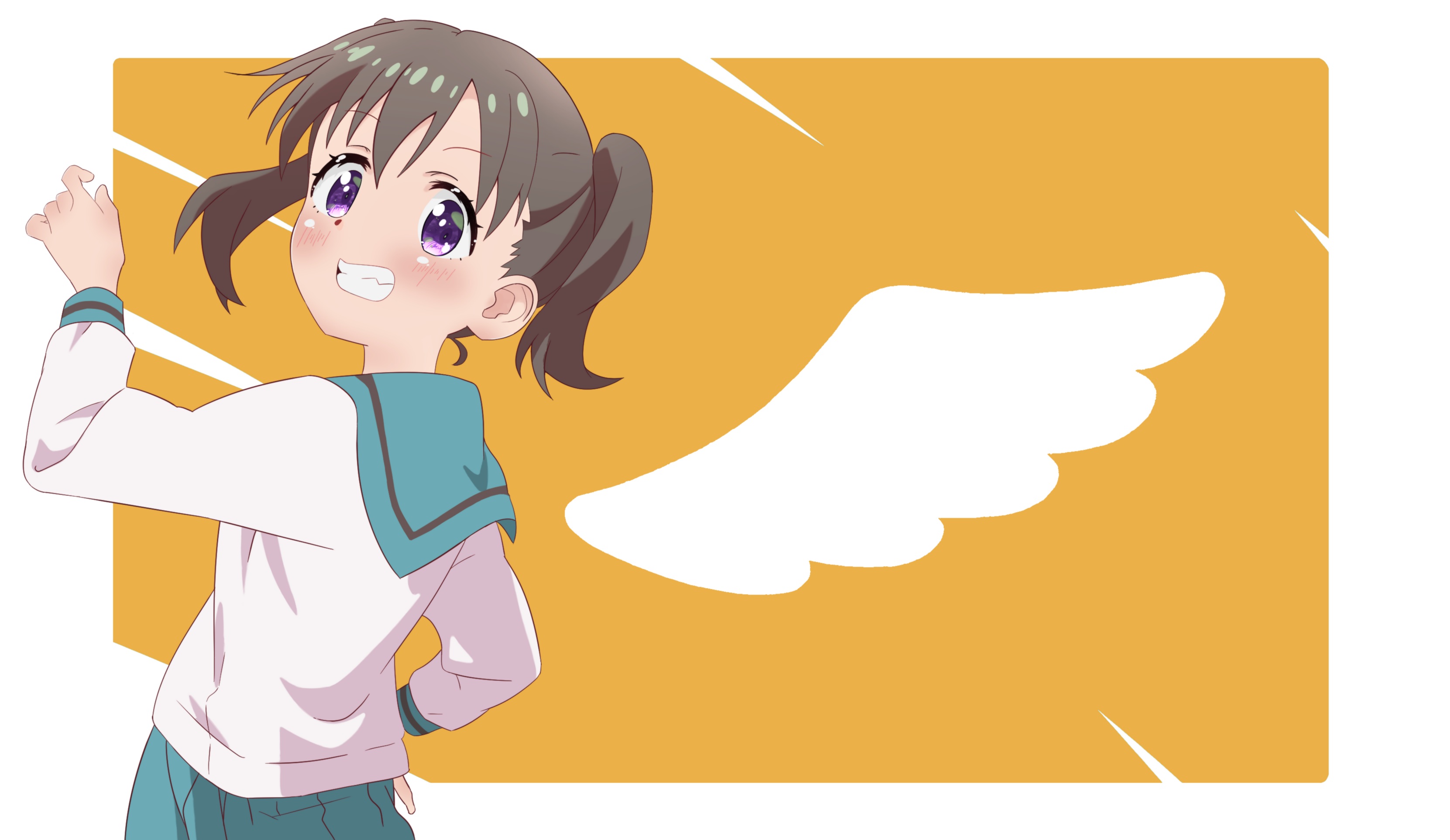 hoshino kaede yama no susume kuraue hinata seifuku wings | #1133886